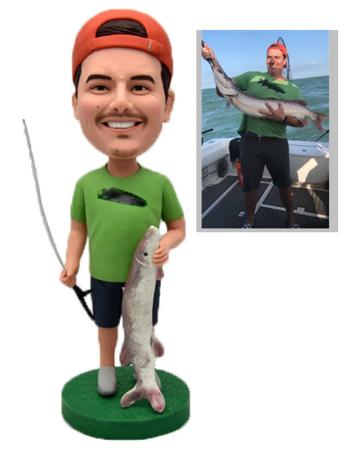 Custom Custom Bobbleheads Fishing Bobbleheads Personalized Gifts For Dad